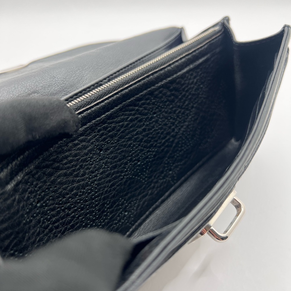 Authentic LOUIS VUITTON Mahina Portefeuille Amelia Black Leather Long Wallet - Picture 11 of 14